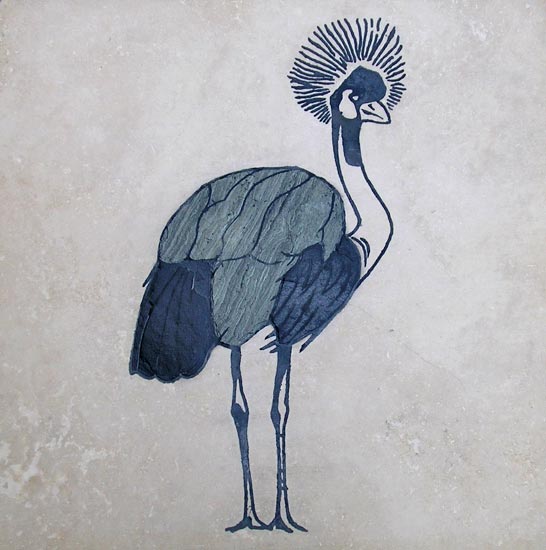 Crowned Crane Engraving